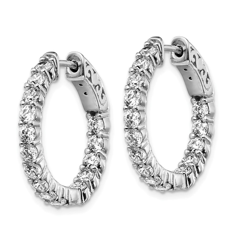 FJC Finejewelers 925 Sterling Silver Rhodium Plated CZ In and Out Hoop Earrings 21 x 21 mm