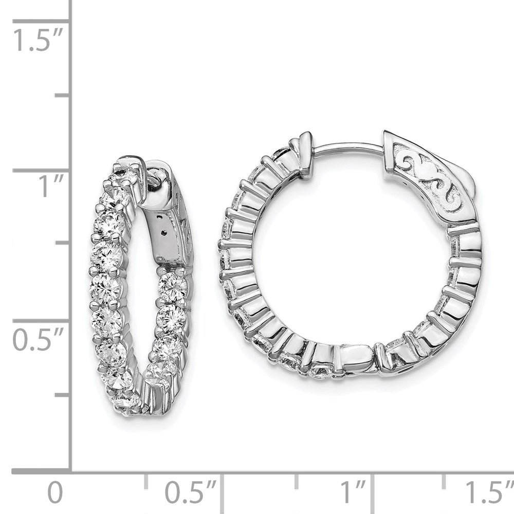 FJC Finejewelers 925 Sterling Silver Rhodium Plated CZ In and Out Hoop Earrings 21 x 21 mm