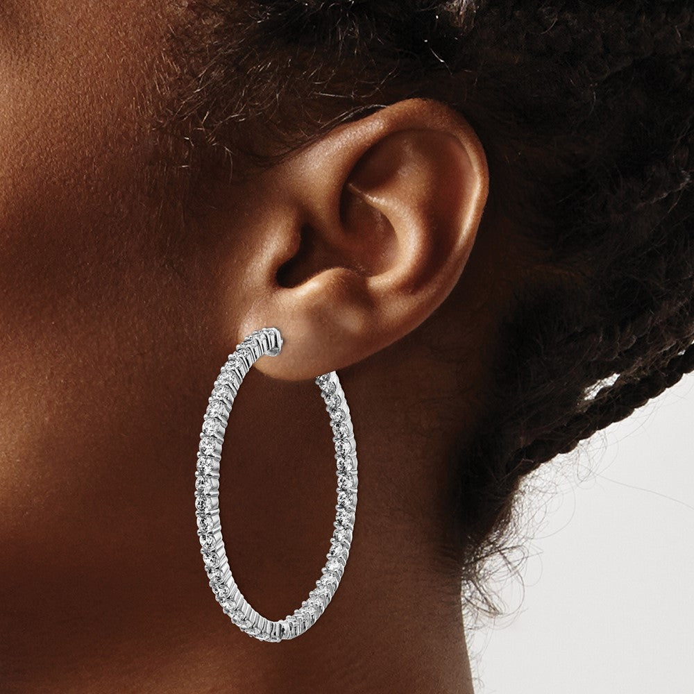 FJC Finejewelers 925 Sterling Silver Rhodium Plated CZ In and Out Hoop Earrings 45 x 44 mm