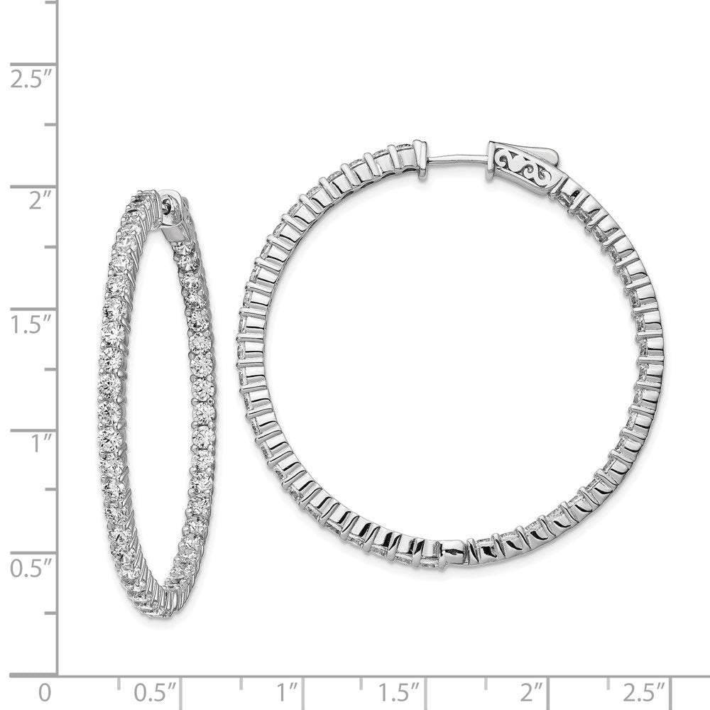 FJC Finejewelers 925 Sterling Silver Rhodium Plated CZ In and Out Hoop Earrings 45 x 44 mm
