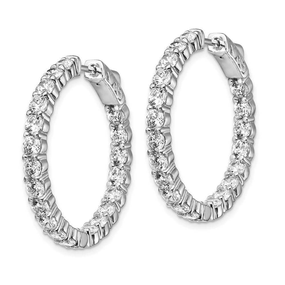 FJC Finejewelers 925 Sterling Silver Rhodium Plated CZ In and Out Hoop Earrings 29 x 28 mm