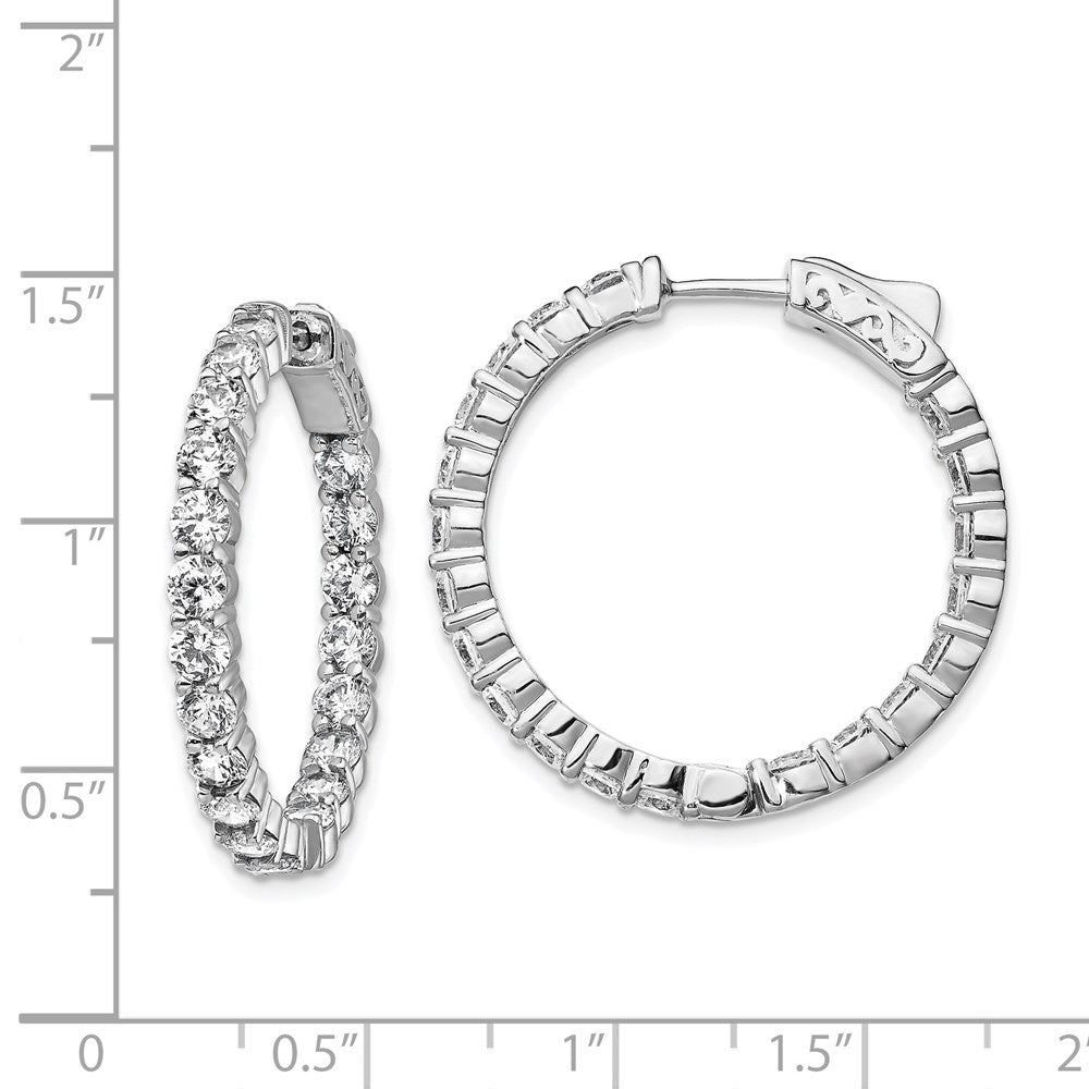 FJC Finejewelers 925 Sterling Silver Rhodium Plated CZ In and Out Hoop Earrings 29 x 28 mm