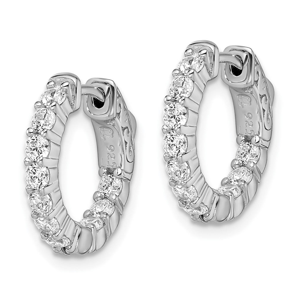 FJC Finejewelers 925 Sterling Silver Rhodium Plated CZ In and Out Hoop Earrings 16 x 16 mm