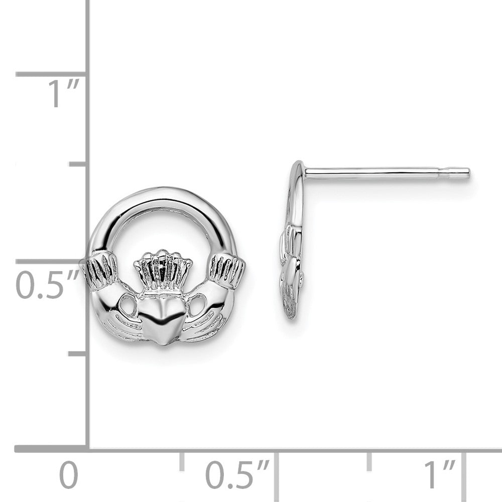 FJC Finejewelers 925 Sterling Silver Button Polished Claddagh Post Earrings 11 mm