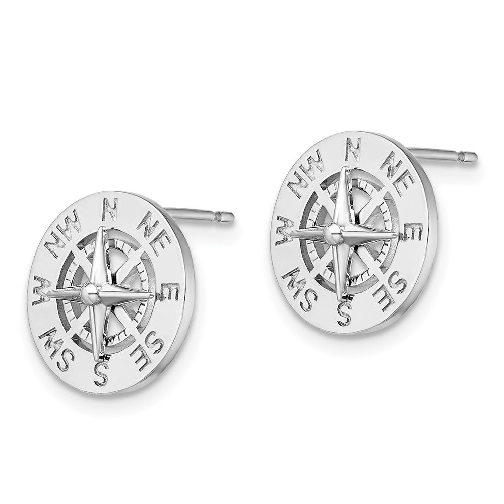 FJC Finejewelers 925 Sterling Silver Dangle Polished Mini Nautical Compass Post Earrings 13 x 13 mm