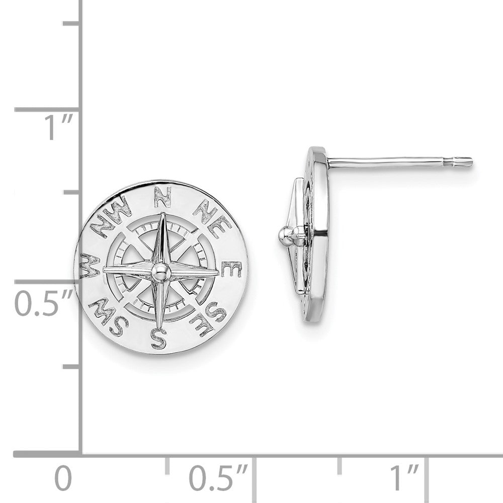 FJC Finejewelers 925 Sterling Silver Dangle Polished Mini Nautical Compass Post Earrings 13 x 13 mm