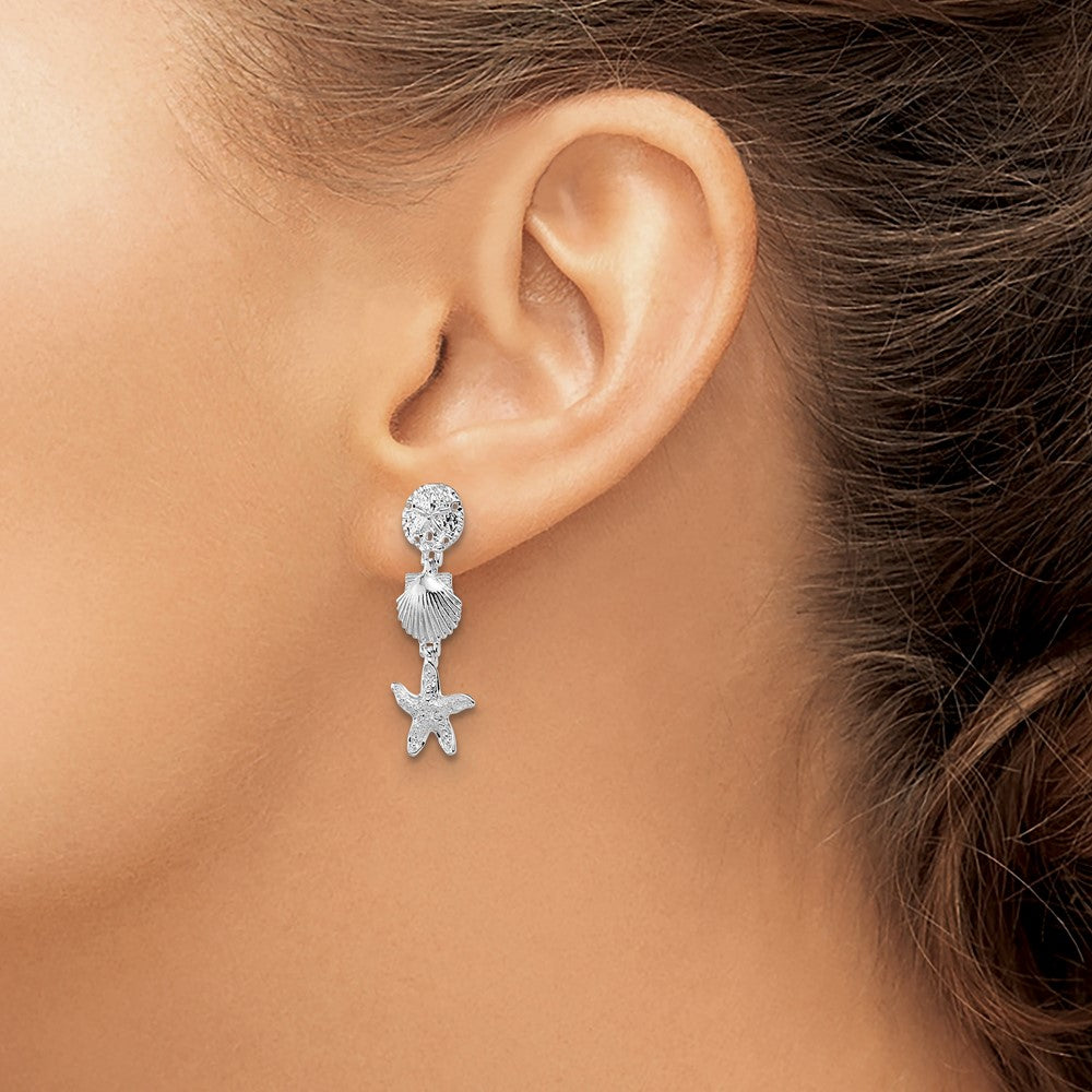 FJC Finejewelers 925 Sterling Silver Polished Sea Life Dangle Post Earrings 30 mm x 11 mm