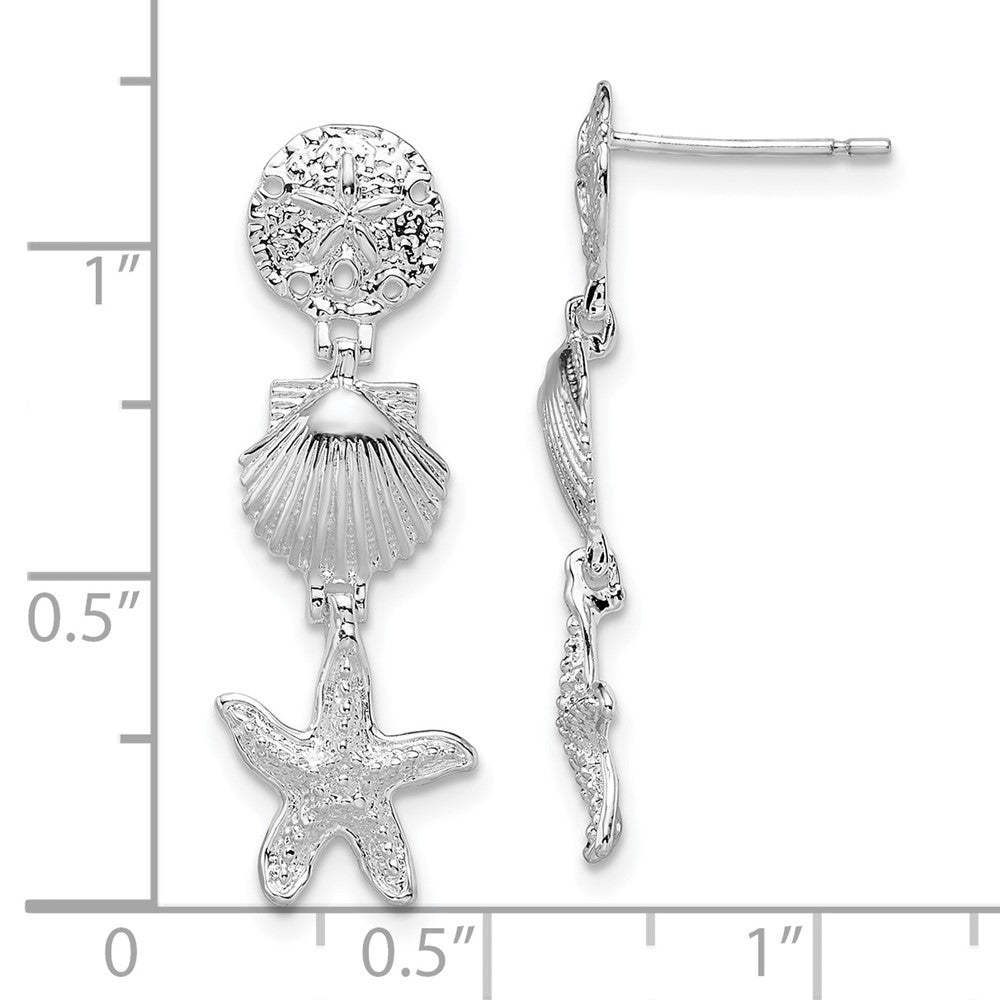 FJC Finejewelers 925 Sterling Silver Polished Sea Life Dangle Post Earrings 30 mm x 11 mm