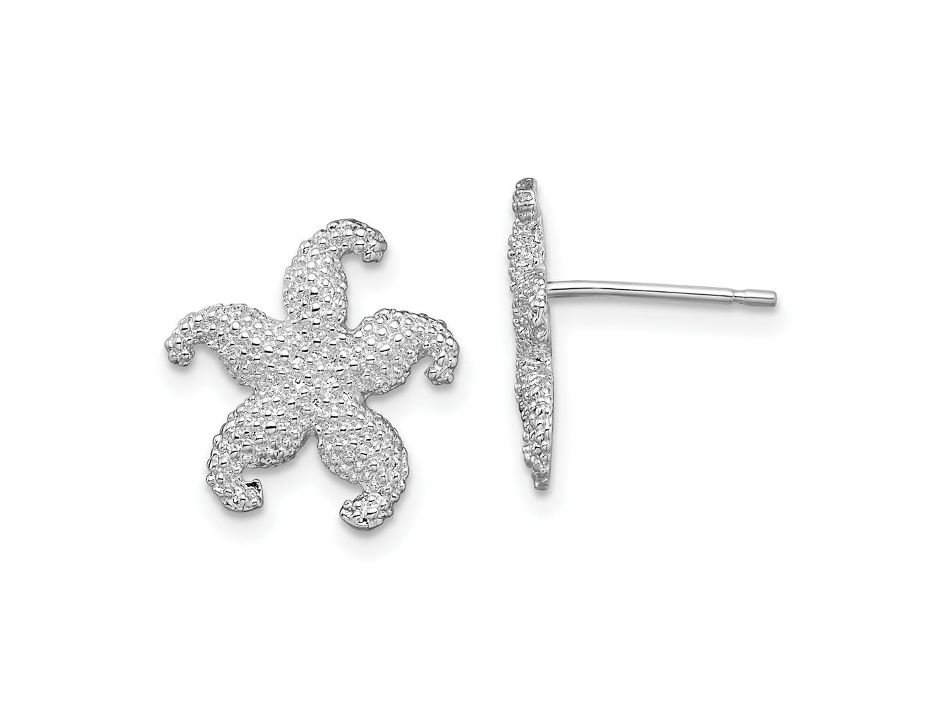 FJC Finejewelers 925 Sterling Silver Button Polished Starfish Post Earrings 15 mm x 13 mm