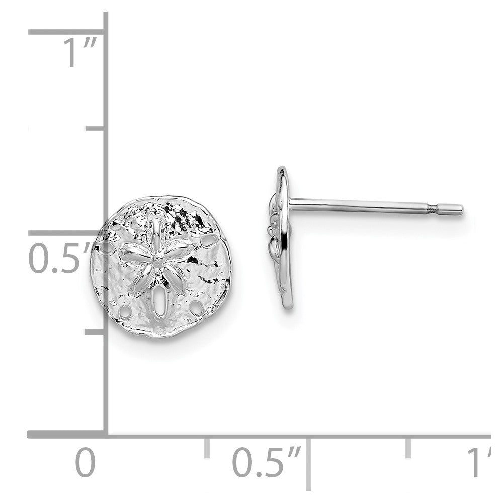 FJC Finejewelers 925 Sterling Silver Button Polished Mini Sand Dollar Post Earrings 10 mm x 9 mm
