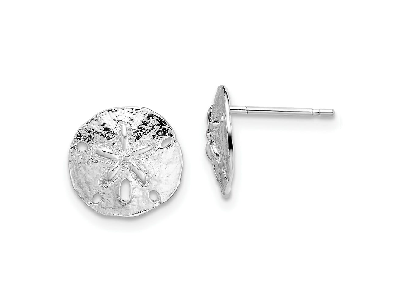FJC Finejewelers 925 Sterling Silver Button Polished Sand Dollar Post Earrings 11 mm x 11 mm