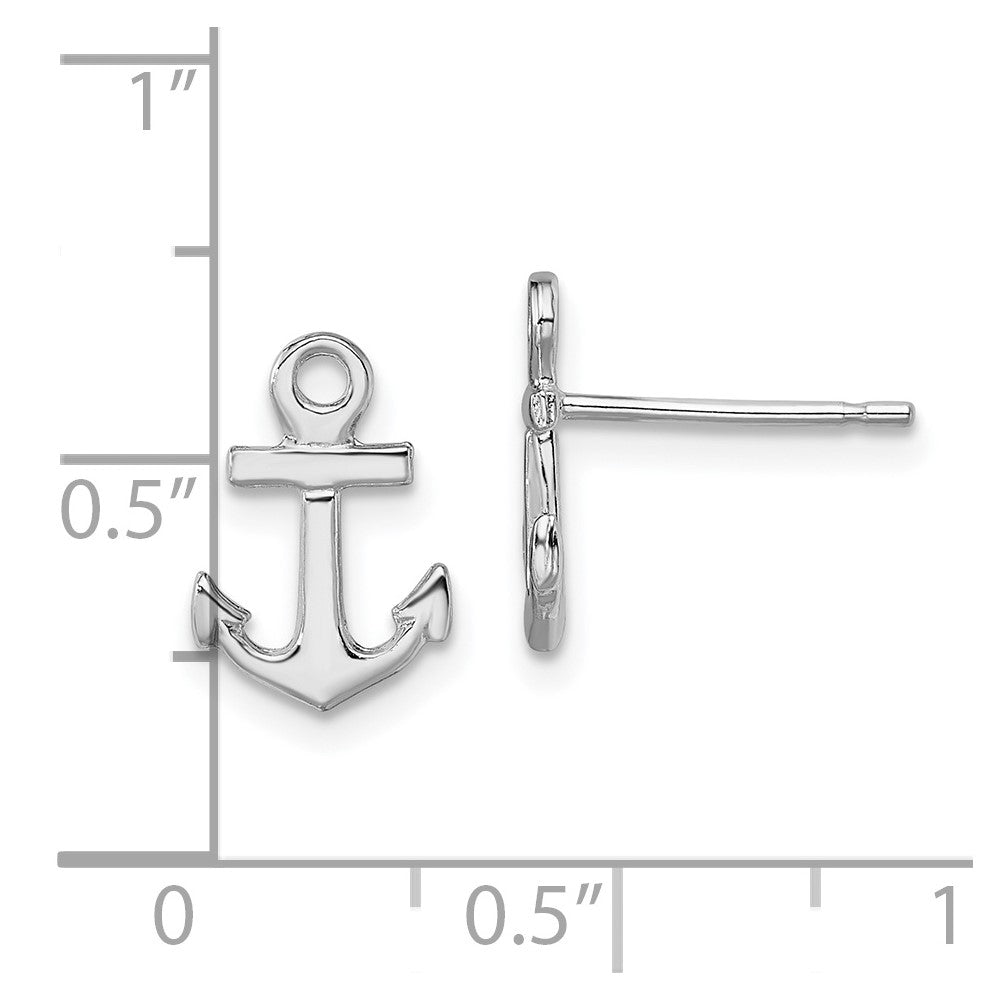 FJC Finejewelers 925 Sterling Silver Button Polished Mini Anchor Post Earrings 12 mm x 8 mm