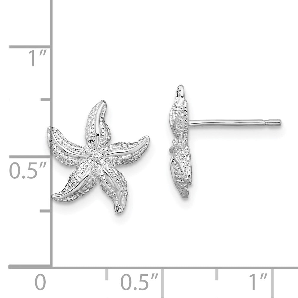FJC Finejewelers 925 Sterling Silver Button Polished Starfish Post Earrings 14 mm x 12 mm