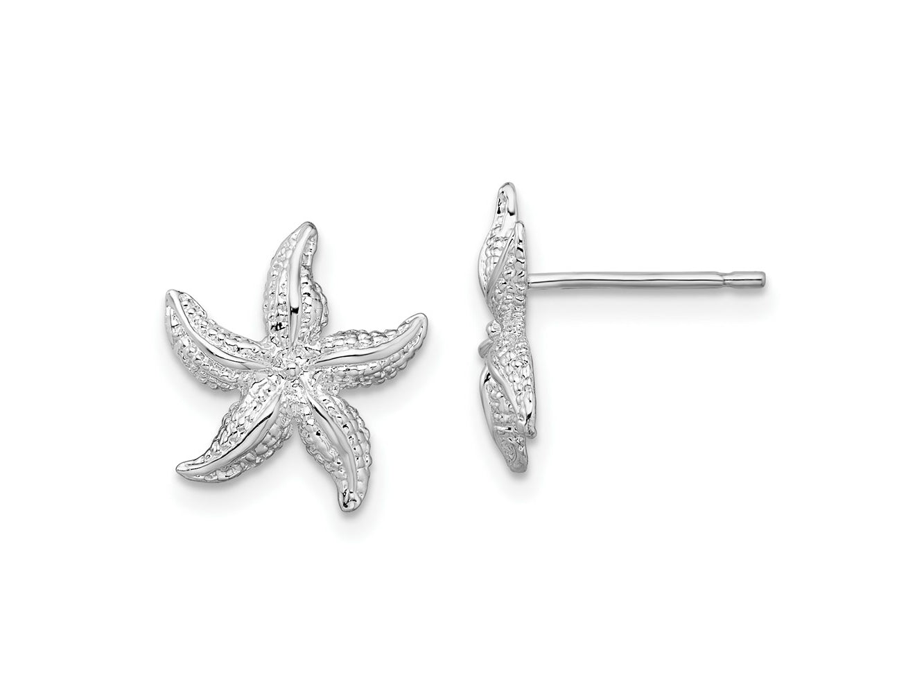 FJC Finejewelers 925 Sterling Silver Button Polished Starfish Post Earrings 14 mm x 12 mm