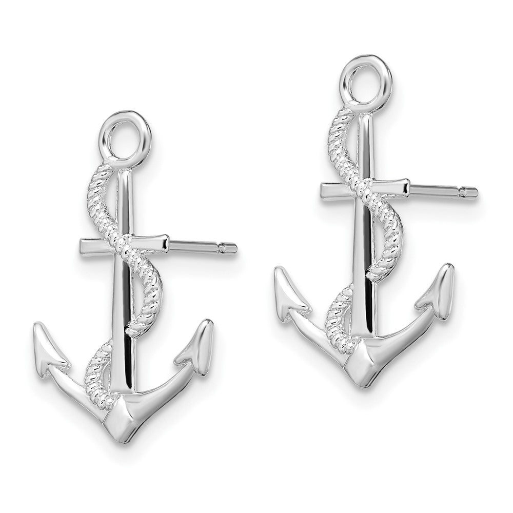 FJC Finejewelers 925 Sterling Silver Button Polished Anchor with Rope Post Earrings 20 mm x 13 mm
