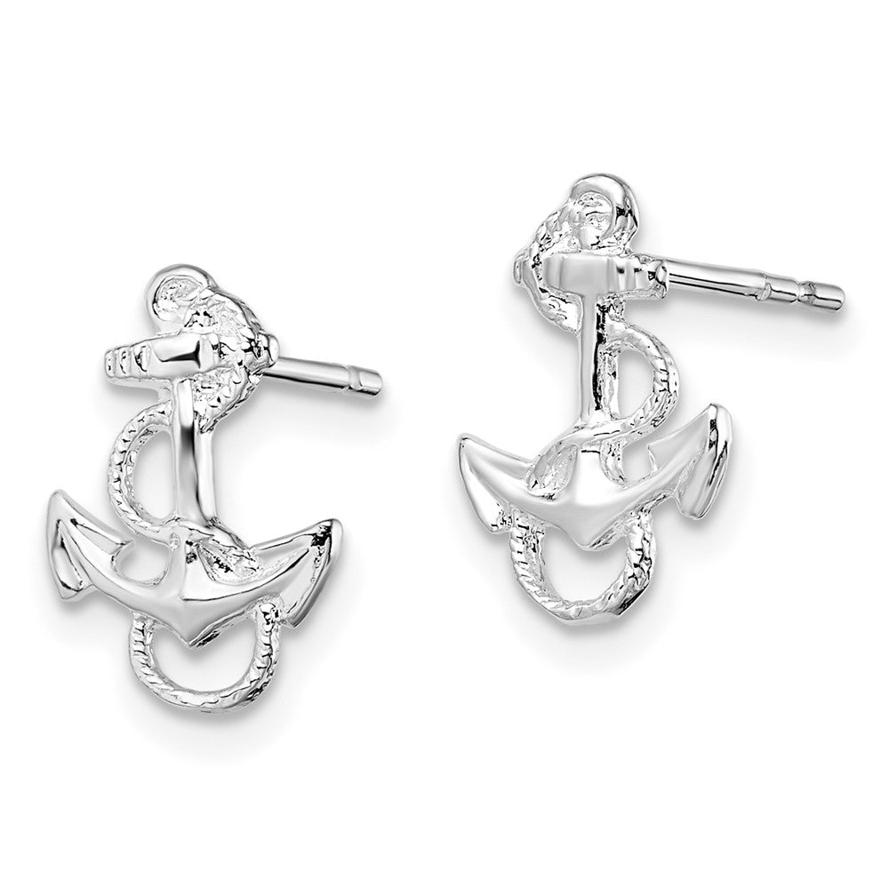 FJC Finejewelers 925 Sterling Silver Button Polished Anchor with Rope Post Earrings 14 mm x 9 mm