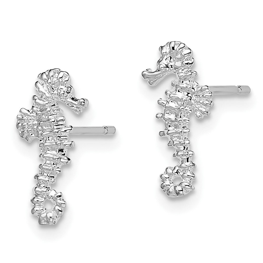 FJC Finejewelers 925 Sterling Silver Button Polished Mini Seahorse Post Earrings 13 mm x 6 mm
