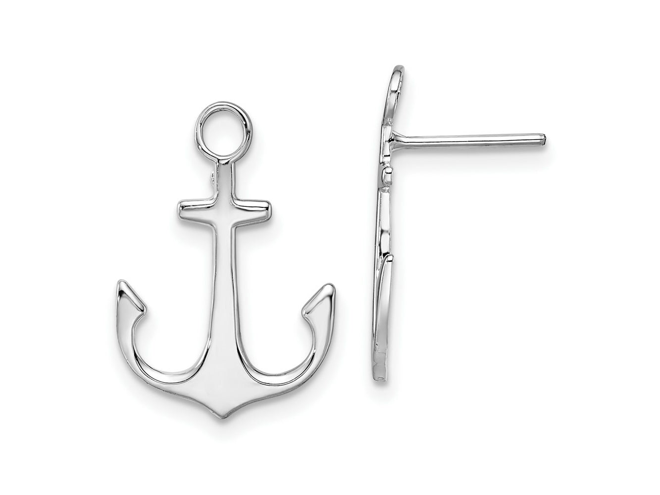 FJC Finejewelers 925 Sterling Silver Button Polished Anchor Post Earrings 20 mm x 14 mm