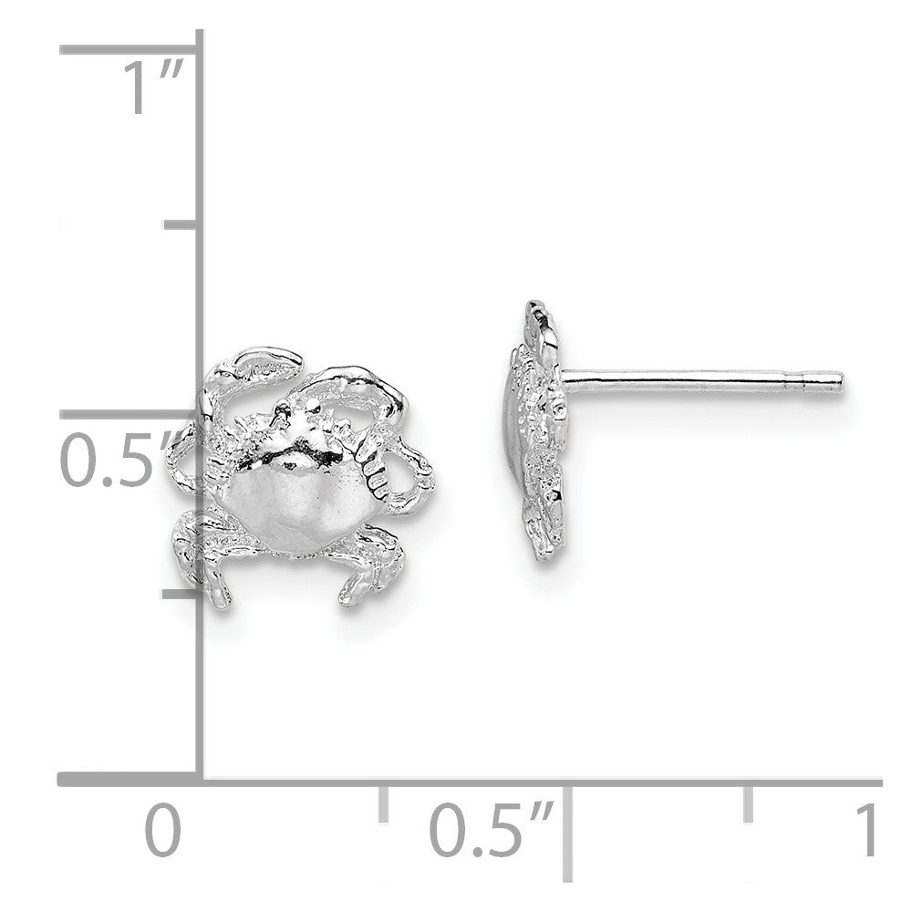 FJC Finejewelers 925 Sterling Silver Button Polished Crab Post Earrings 9 mm x 14 mm