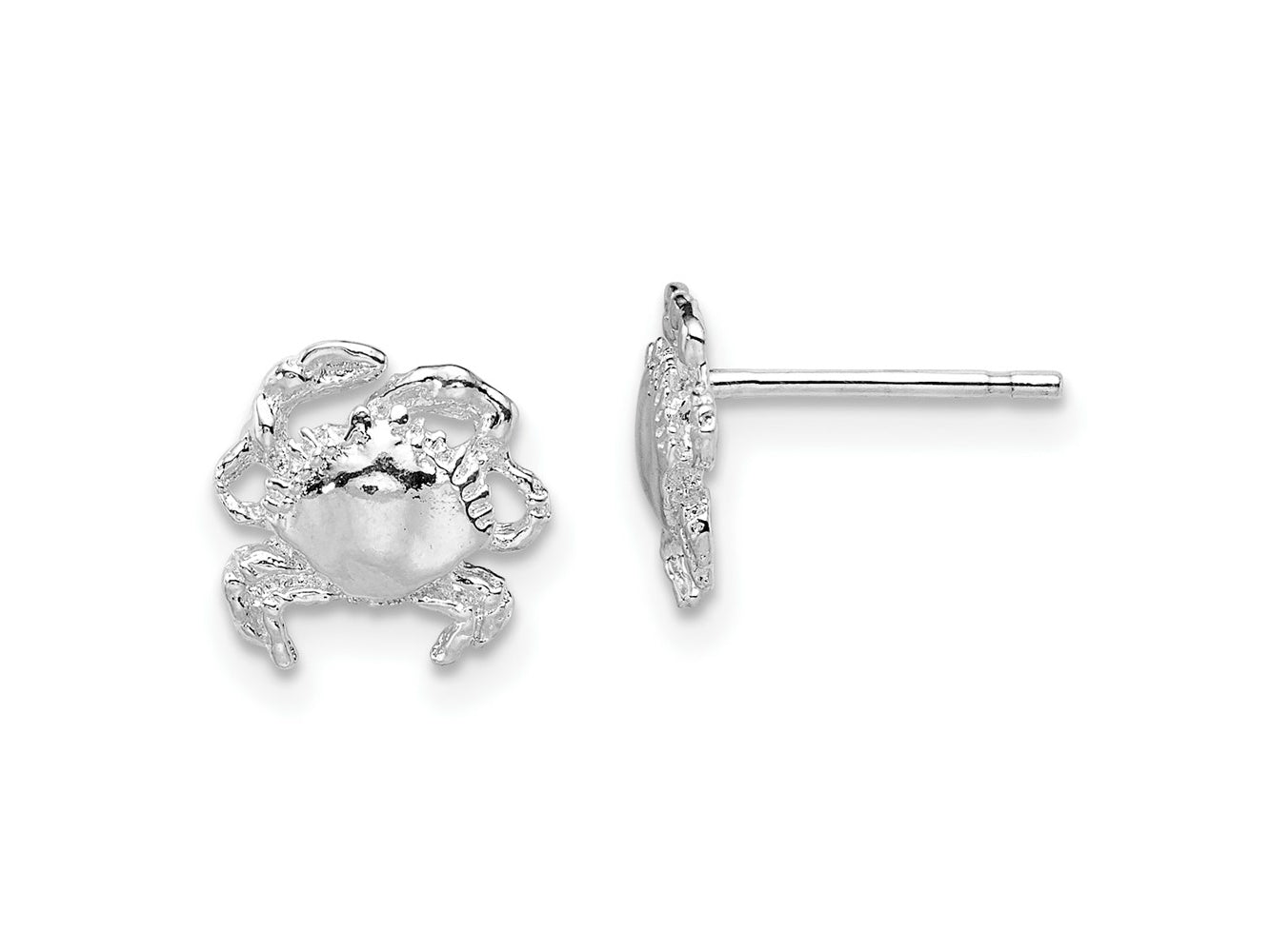 FJC Finejewelers 925 Sterling Silver Button Polished Crab Post Earrings 9 mm x 14 mm