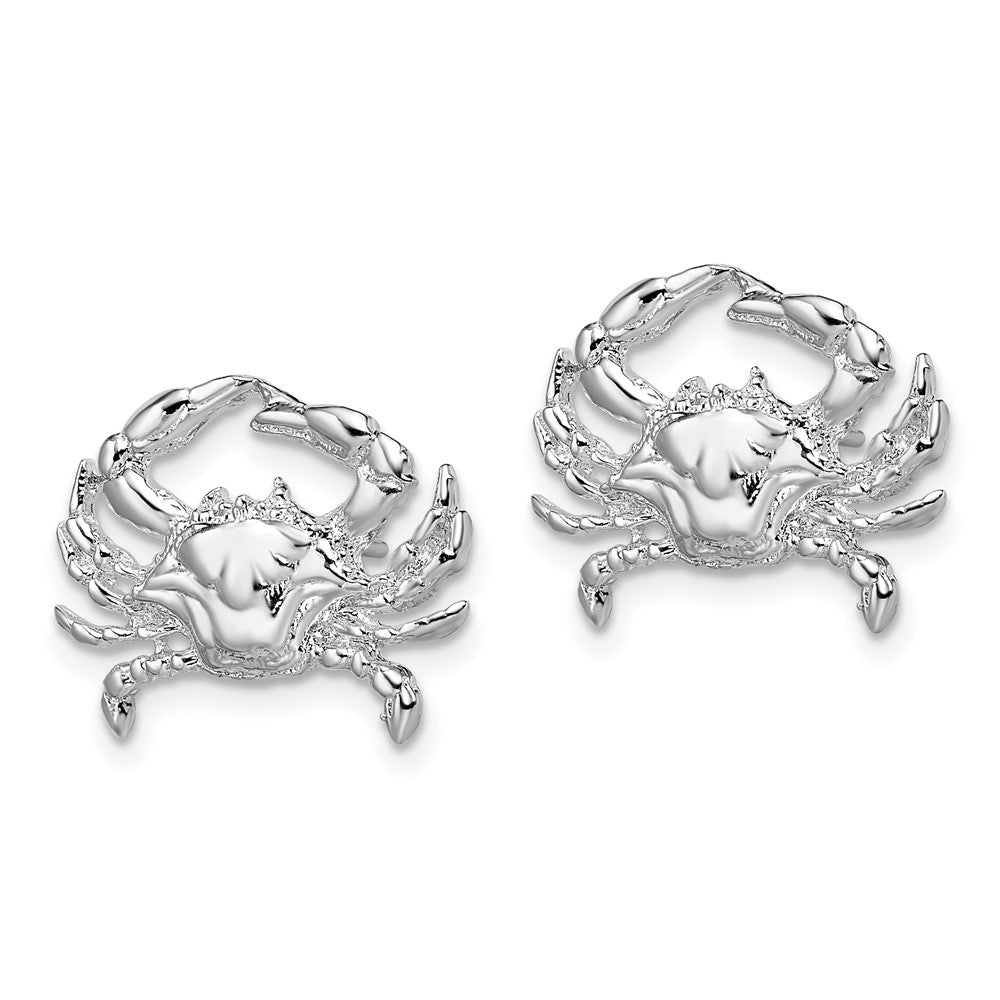 FJC Finejewelers 925 Sterling Silver Button Polished Blue Crab Post Earrings 14 mm x 19 mm