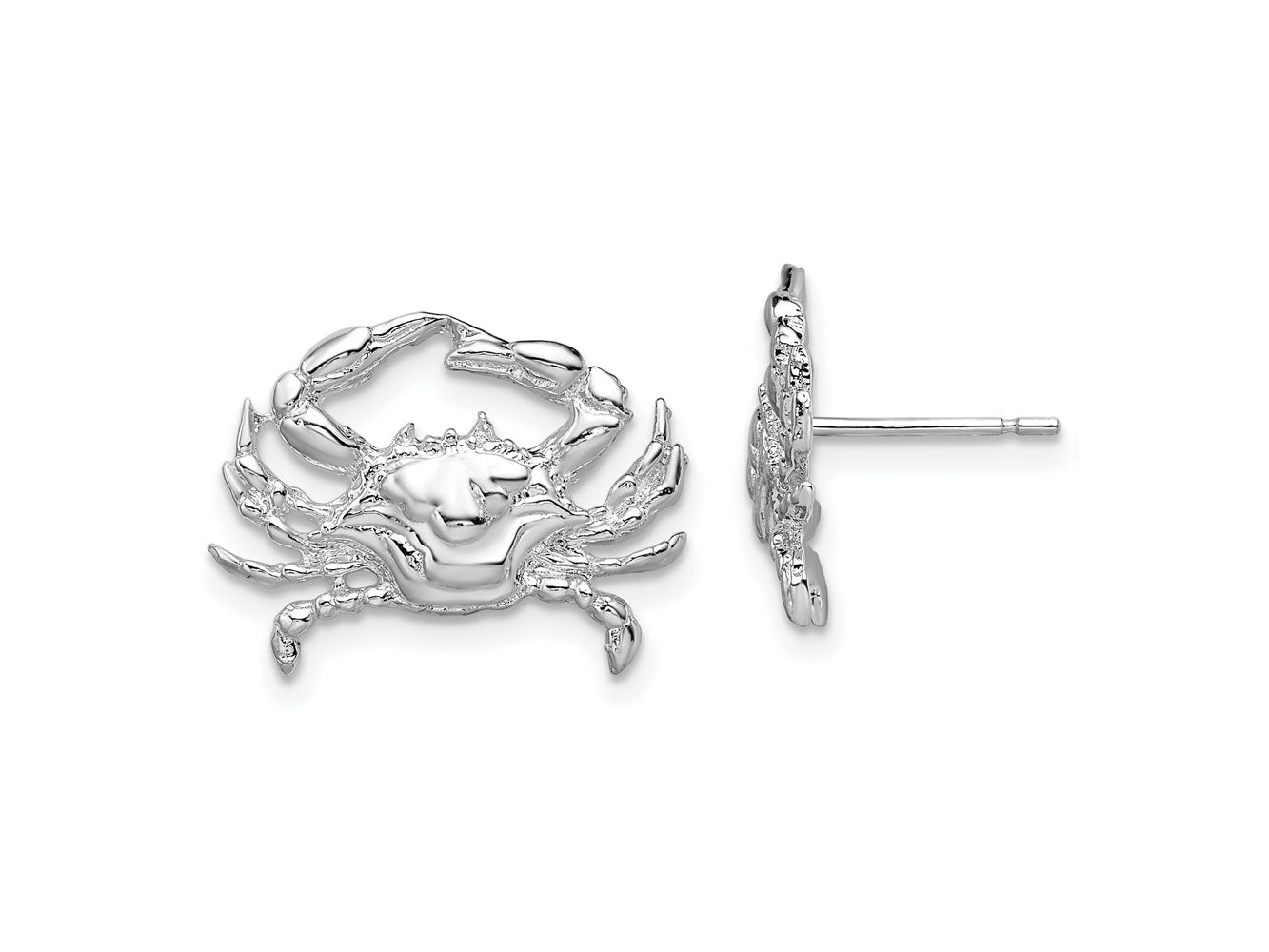 FJC Finejewelers 925 Sterling Silver Button Polished Blue Crab Post Earrings 14 mm x 19 mm