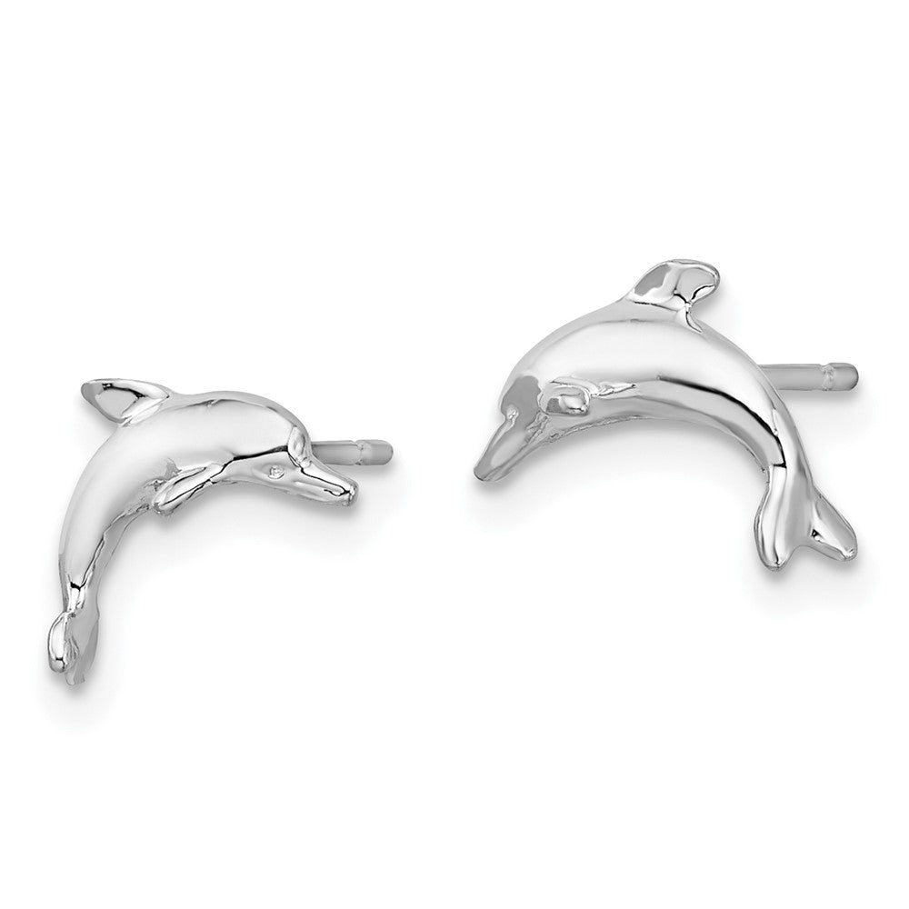 FJC Finejewelers 925 Sterling Silver Button Polished Dolphin Post Earrings 9 mm x 10 mm