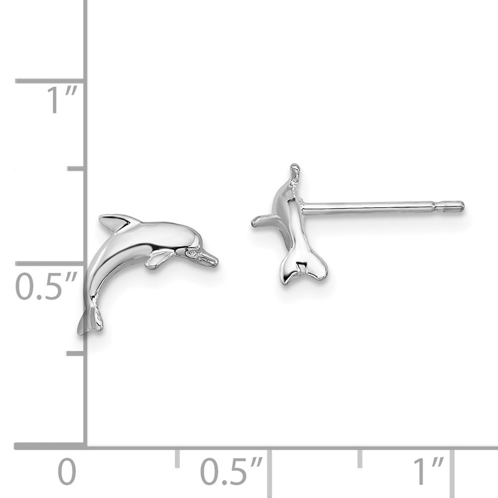FJC Finejewelers 925 Sterling Silver Button Polished Dolphin Post Earrings 9 mm x 10 mm