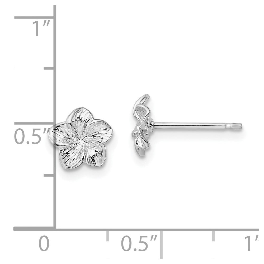 FJC Finejewelers 925 Sterling Silver Button Polished Plumeria Flower Post Earrings 8 mm x 8 mm