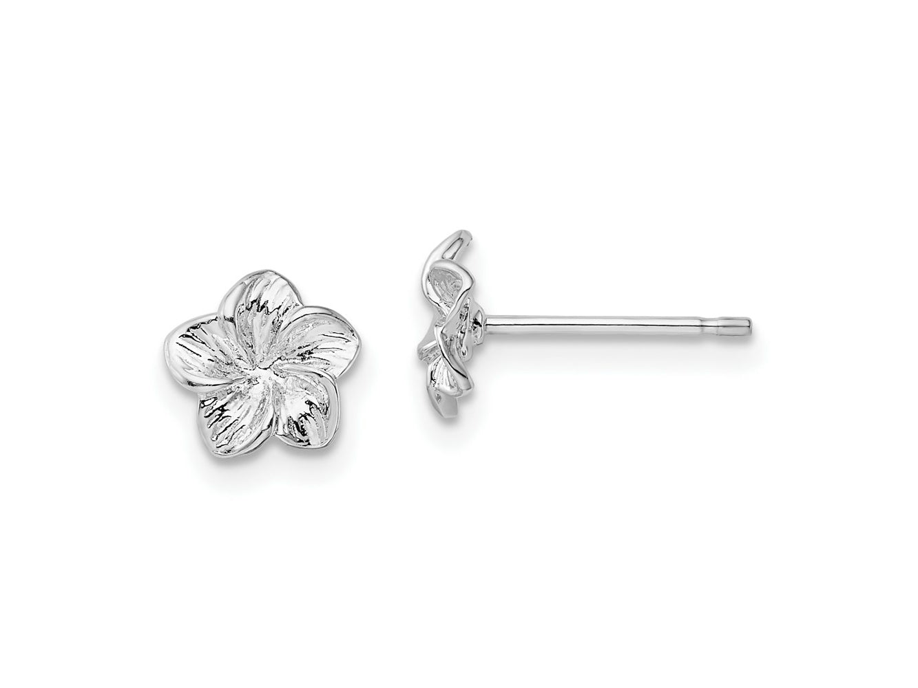 FJC Finejewelers 925 Sterling Silver Button Polished Plumeria Flower Post Earrings 8 mm x 8 mm