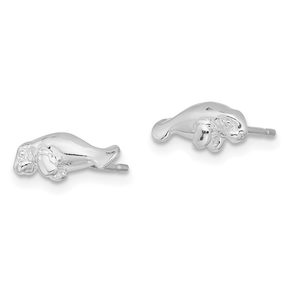 FJC Finejewelers 925 Sterling Silver Button Polished Mini Manatee Post Earrings 5 mm x 12 mm