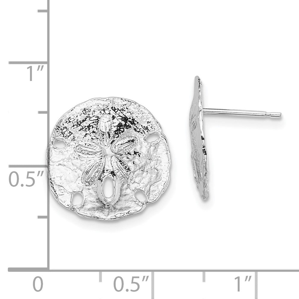 FJC Finejewelers 925 Sterling Silver Button Polished Sand Dollar Post Earrings 16 mm x 16 mm