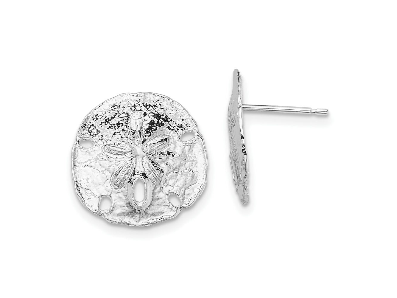 FJC Finejewelers 925 Sterling Silver Button Polished Sand Dollar Post Earrings 16 mm x 16 mm