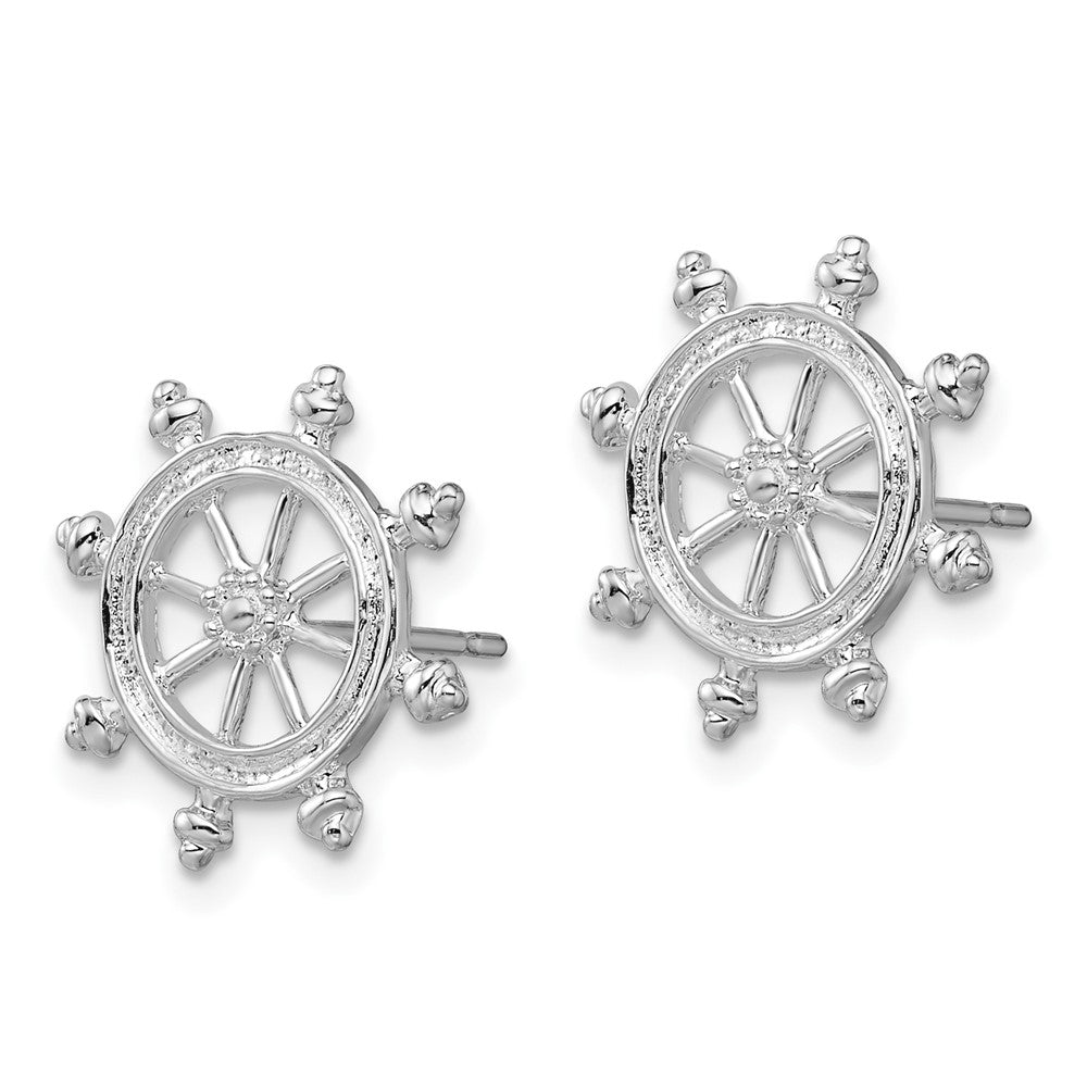 FJC Finejewelers 925 Sterling Silver Button Polished Ships Wheel Post Earrings 15 mm x 15 mm