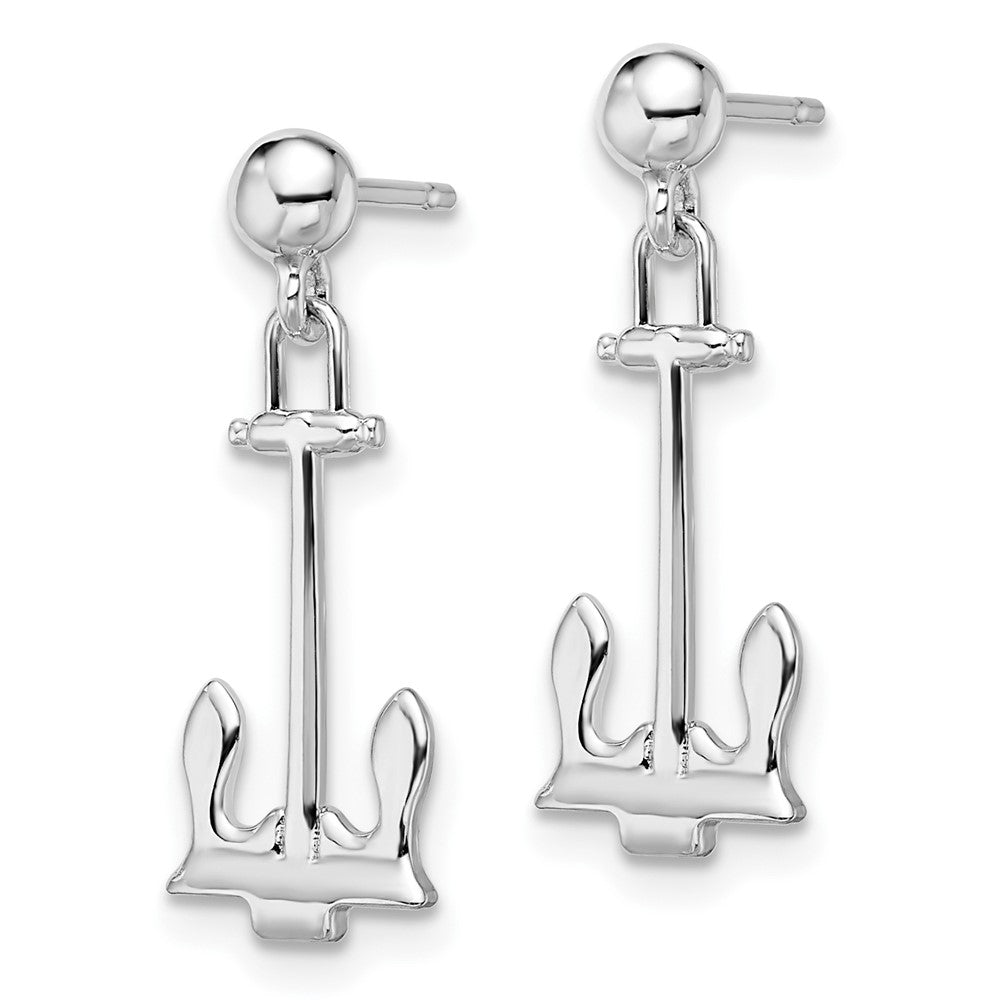 FJC Finejewelers 925 Sterling Silver Polished Navy Anchor Dangle Post Earrings 23 mm x 8 mm