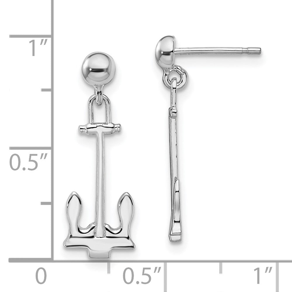FJC Finejewelers 925 Sterling Silver Polished Navy Anchor Dangle Post Earrings 23 mm x 8 mm