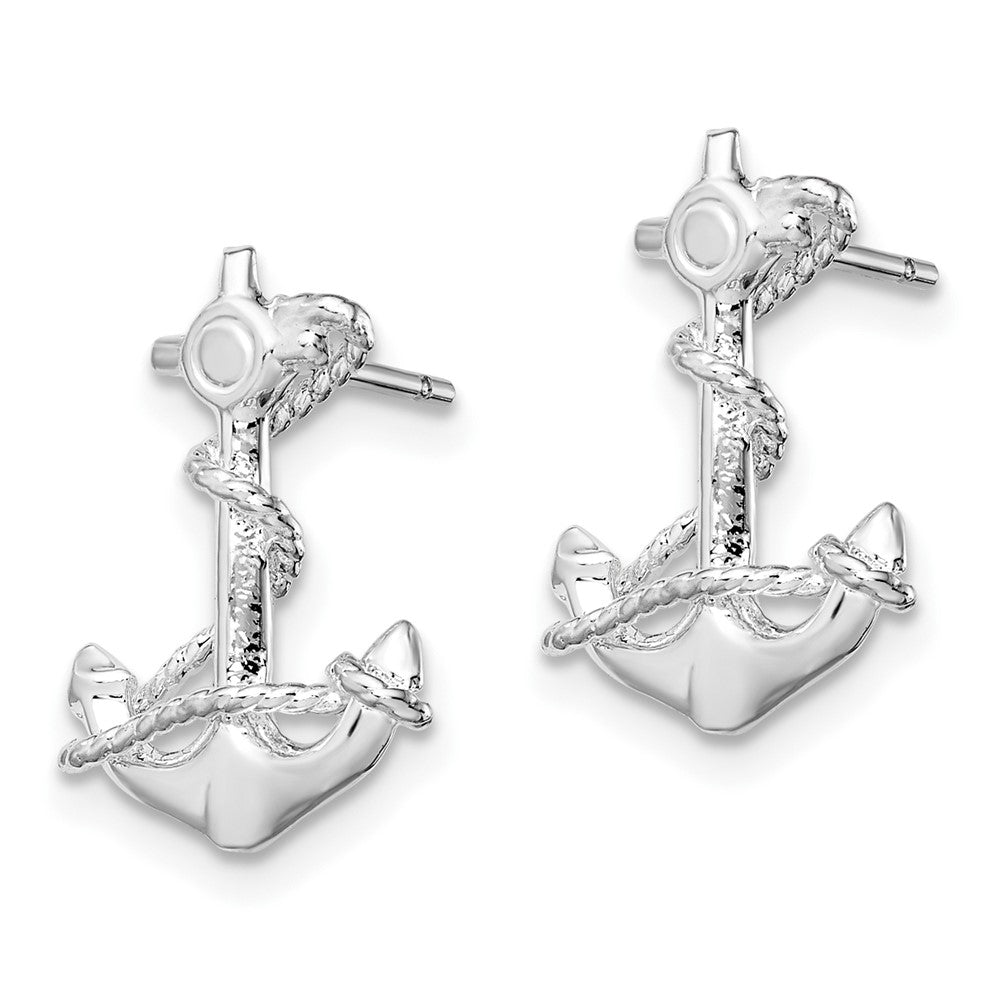 FJC Finejewelers 925 Sterling Silver Button Polished Anchor with Rope Post Earrings 17 mm x 12 mm