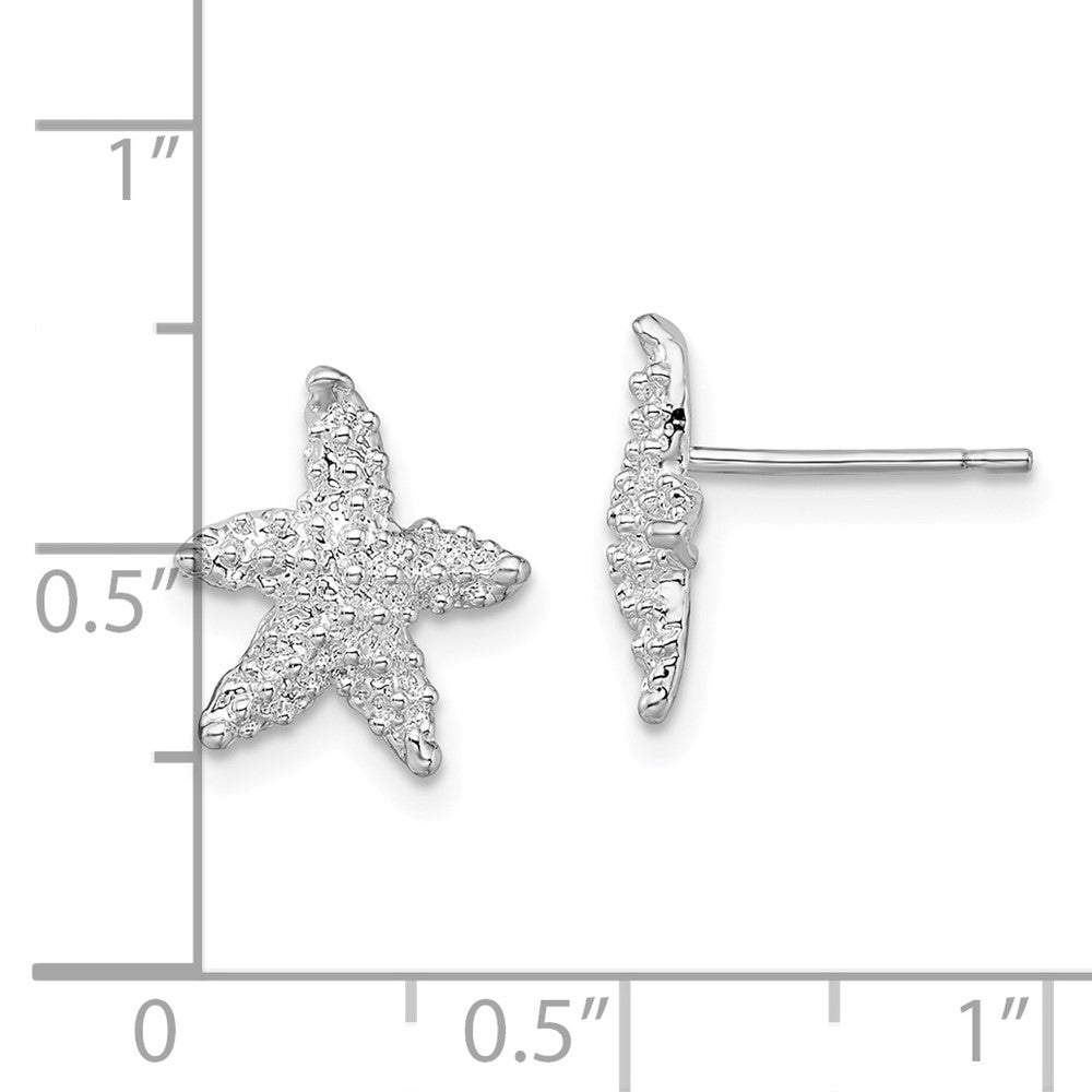 FJC Finejewelers 925 Sterling Silver Button Polished Starfish Post Earrings 13 mm x 10 mm