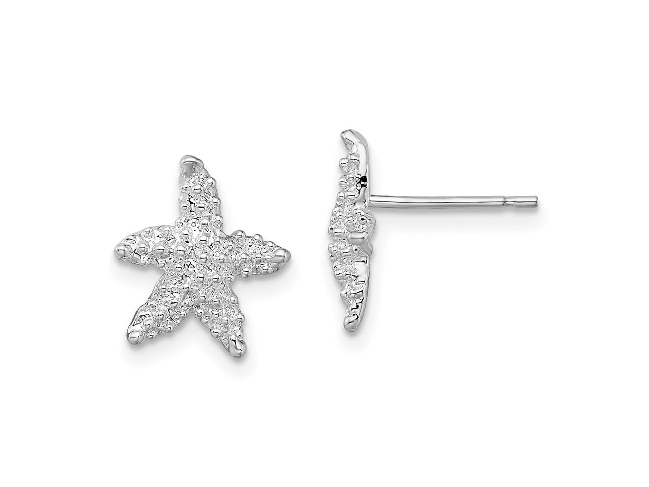 FJC Finejewelers 925 Sterling Silver Button Polished Starfish Post Earrings 13 mm x 10 mm