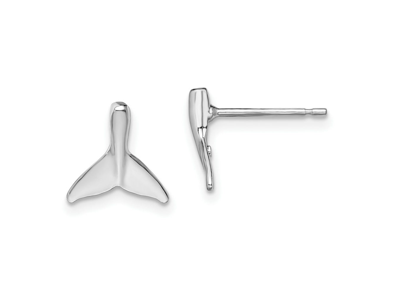 FJC Finejewelers 925 Sterling Silver Button Polished Mini Whale Tail Post Earrings 10 mm x 10 mm