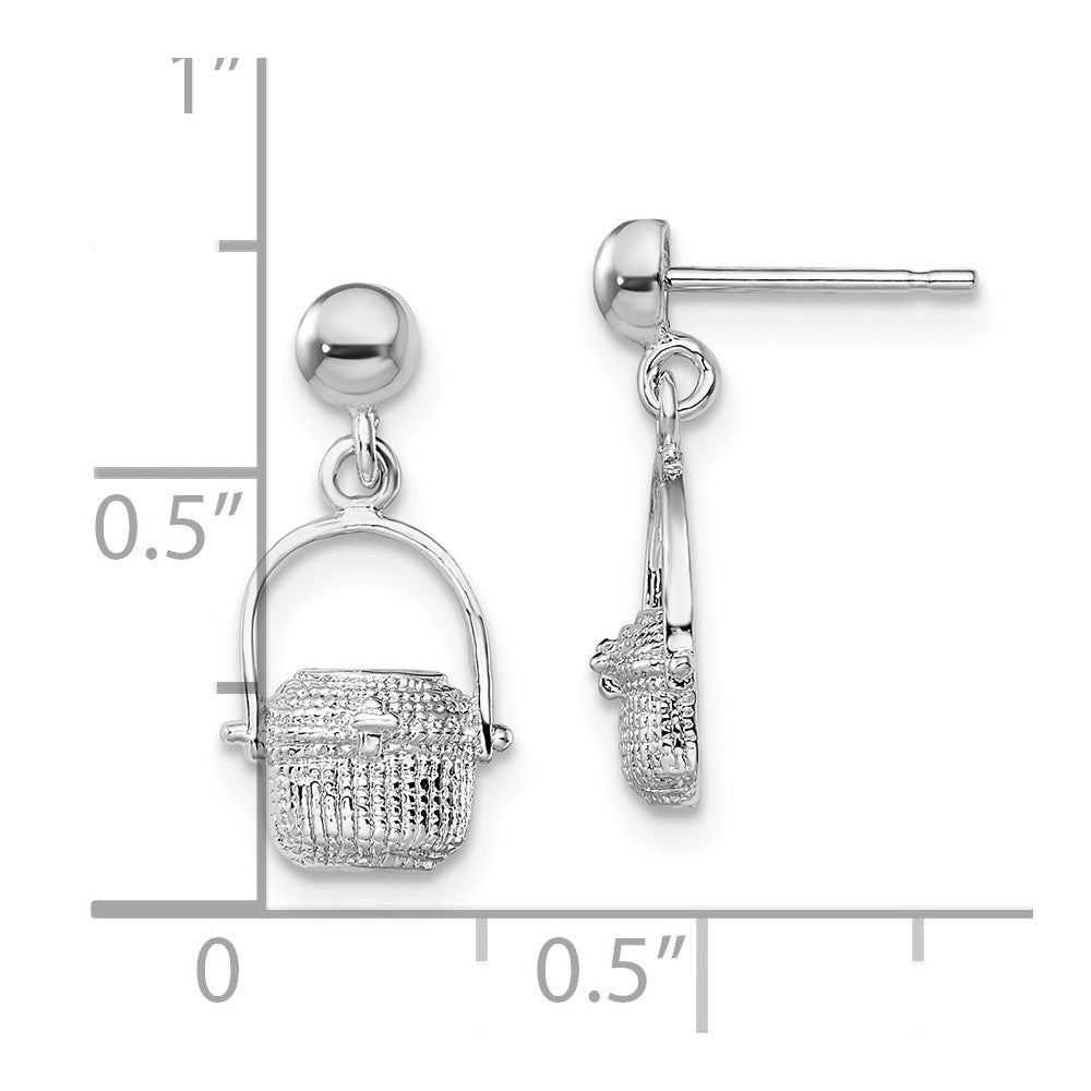 FJC Finejewelers 925 Sterling Silver Dangle Polished Nantucket Basket Post Earrings 17 mm x 9 mm