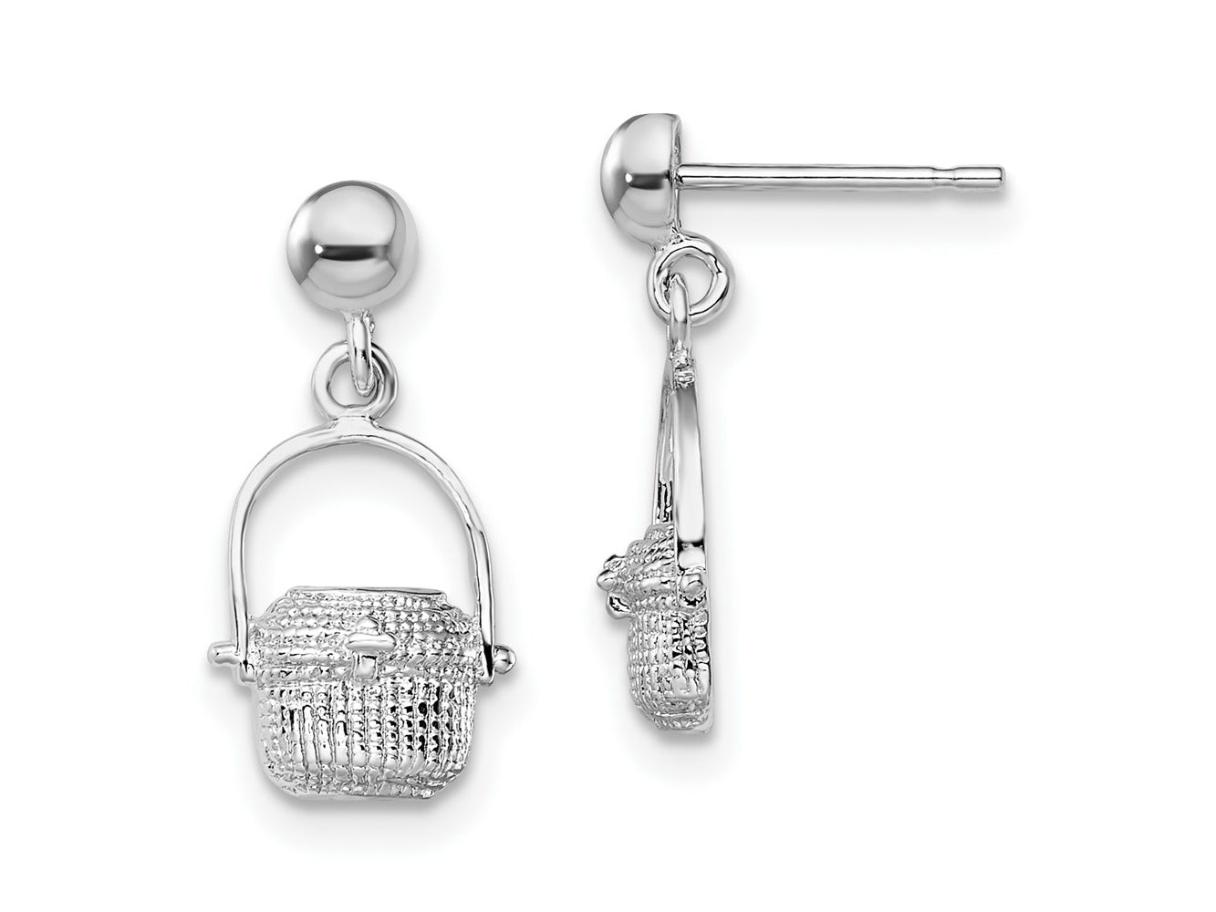 FJC Finejewelers 925 Sterling Silver Dangle Polished Nantucket Basket Post Earrings 17 mm x 9 mm