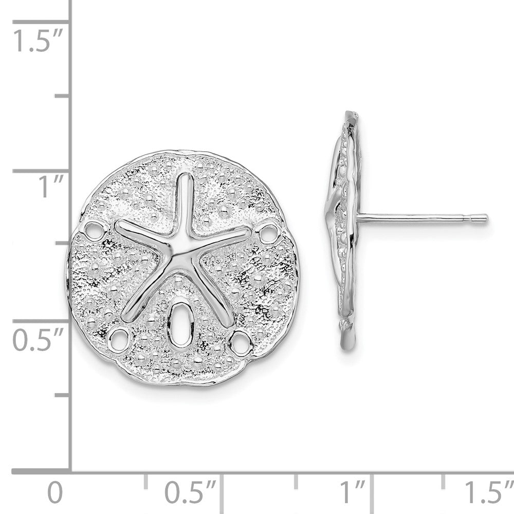 FJC Finejewelers 925 Sterling Silver Button Polished Sand Dollar with Starfish Post Earrings 21 mm x 20 mm