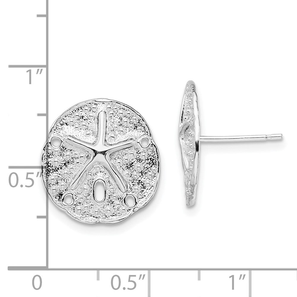 FJC Finejewelers 925 Sterling Silver Button Small Sand Dollar with Starfish Post Earrings 17 x 14 mm