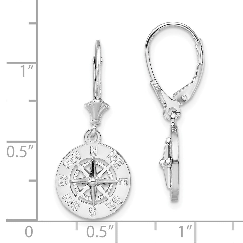 FJC Finejewelers 925 Sterling Silver Dangle Polished Mini Compass Leverback Earrings 29 x 13 mm