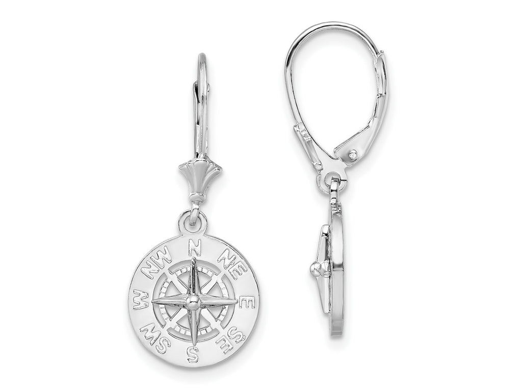 FJC Finejewelers 925 Sterling Silver Dangle Polished Mini Compass Leverback Earrings 29 x 13 mm