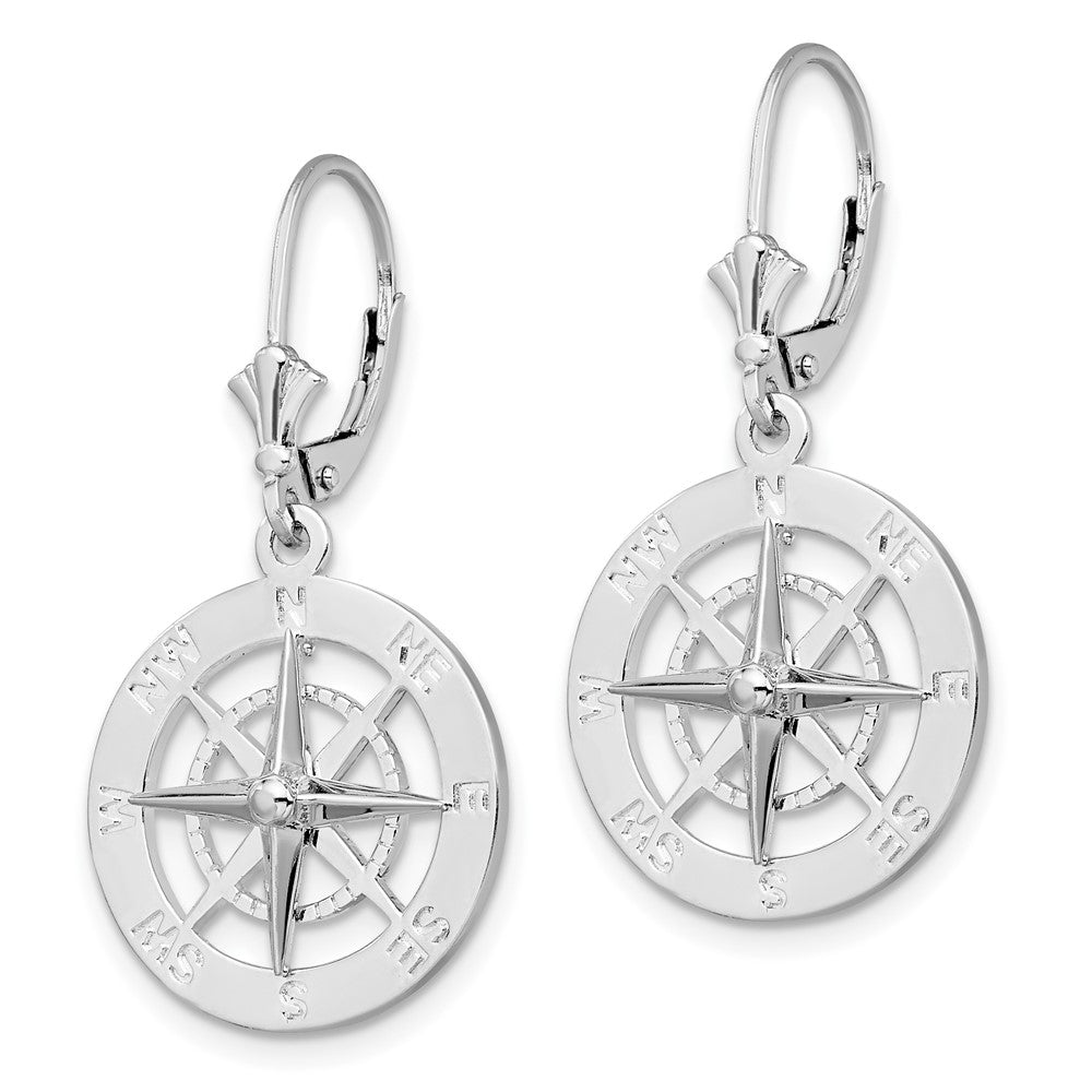 FJC Finejewelers 925 Sterling Silver Dangle Polished Compass Leverback Earrings 35 mm x 18 mm