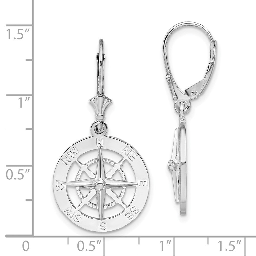 FJC Finejewelers 925 Sterling Silver Dangle Polished Compass Leverback Earrings 35 mm x 18 mm