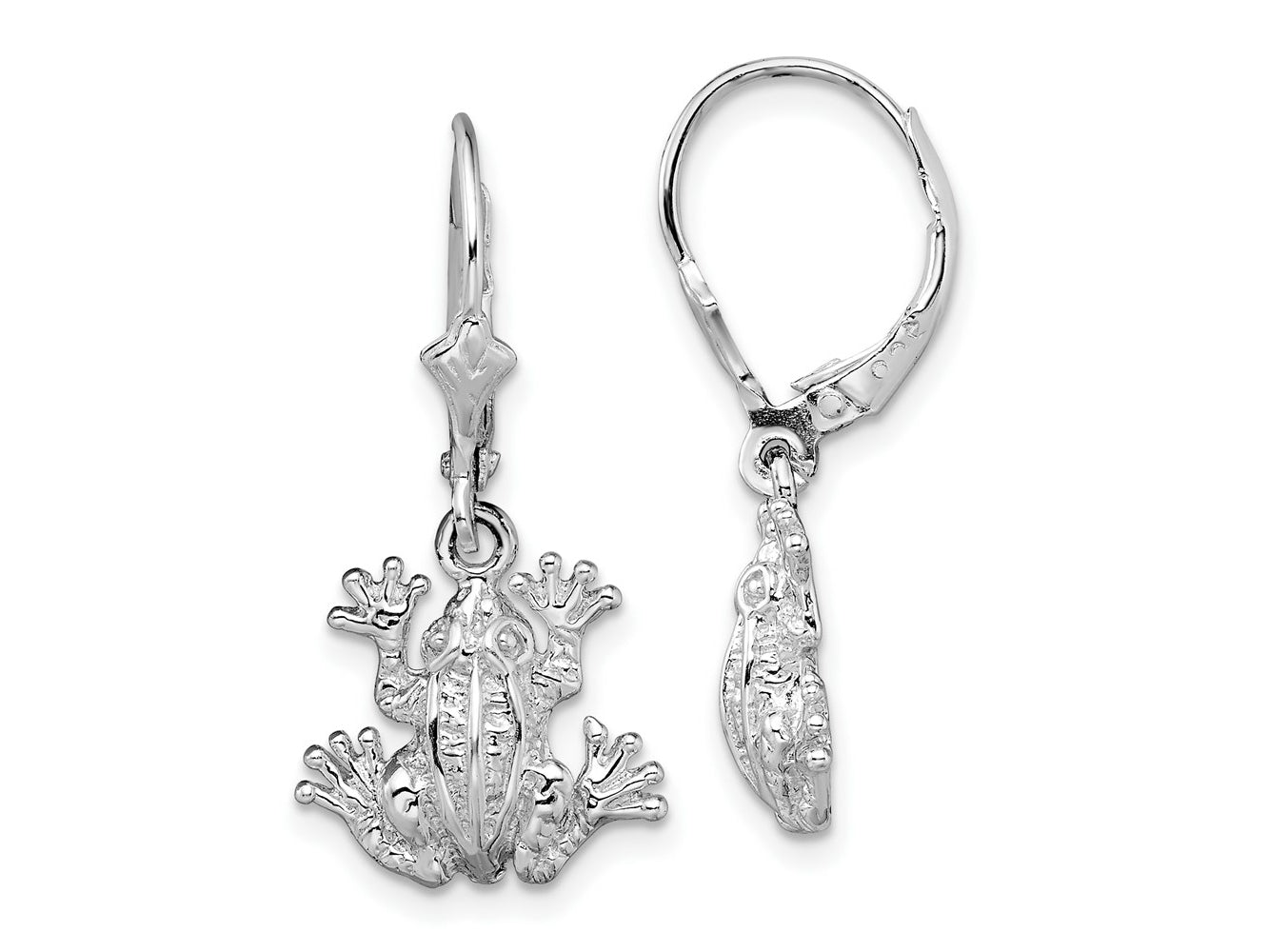 FJC Finejewelers 925 Sterling Silver Dangle Polished Frog Leverback Earrings 29 mm x 13 mm