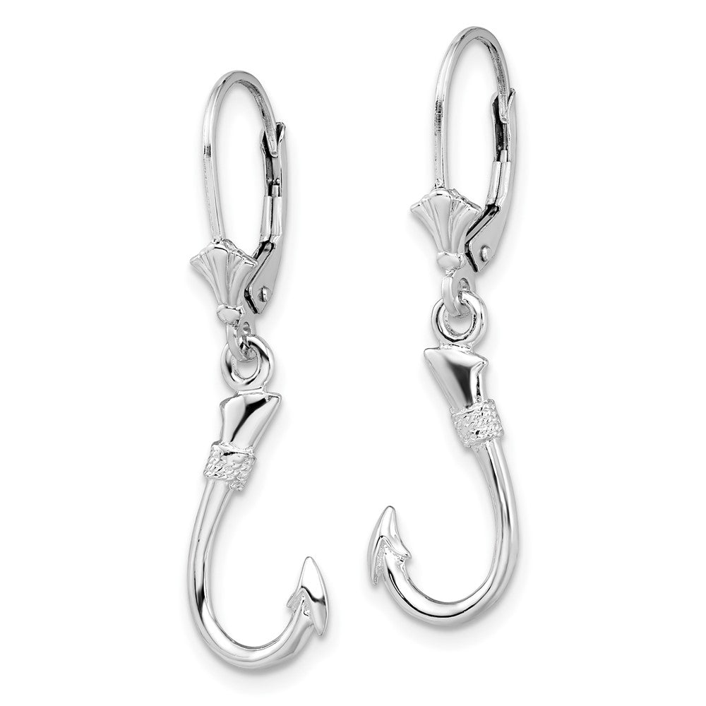 FJC Finejewelers 925 Sterling Silver Dangle Polished 3D Fish Hook Leverback Earrings 34 mm x 9 mm